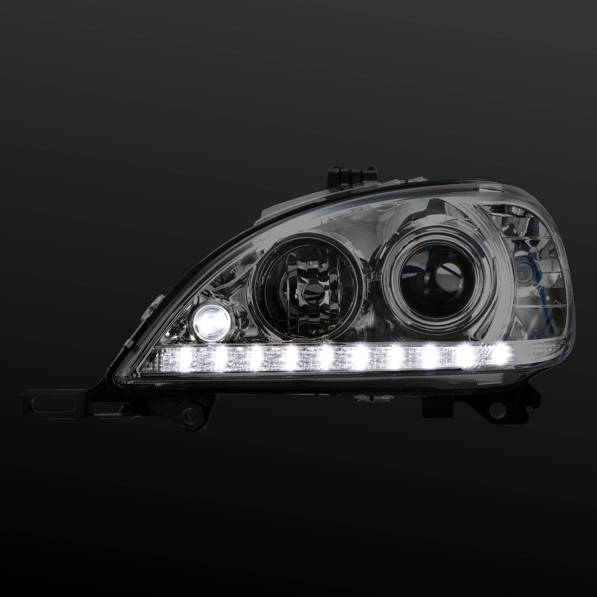 2002-2005 Mercedes ML Class Euro Look Chrome Projector Headlights w/ LED