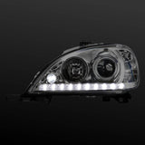 2002-2005 Mercedes ML Class Euro Look Chrome Projector Headlights w/ LED