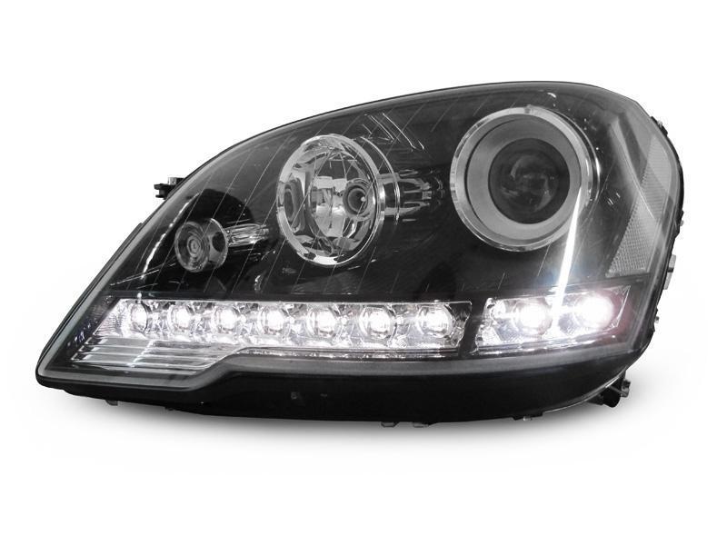 2006-2008 Mercedes W164 ML-Class Chrome Projector Headlights w/ LED Strip