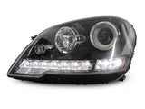 2006-2008 Mercedes W164 ML-Class Chrome Projector Headlights w/ LED Strip