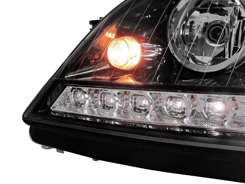 2006-2008 Mercedes W164 ML-Class Chrome Projector Headlights w/ LED Strip