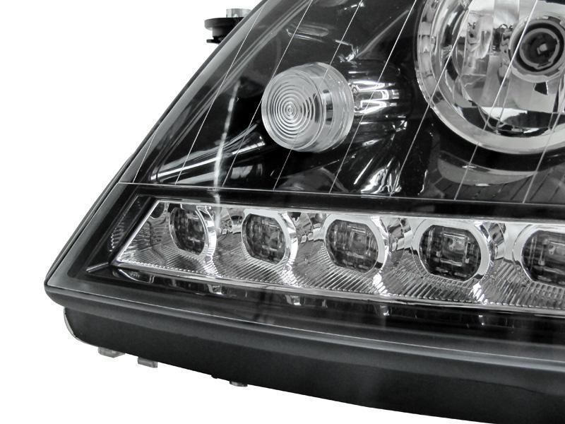 2006-2008 Mercedes W164 ML-Class Chrome Projector Headlights w/ LED Strip