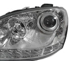 2006-2008 Mercedes W164 ML-Class Chrome Projector Headlights w/ LED Strip