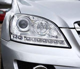 2006-2008 Mercedes W164 ML-Class Chrome Projector Headlights w/ LED Strip