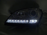 2006-2008 Mercedes W164 ML-Class Chrome Projector Headlights w/ LED Strip