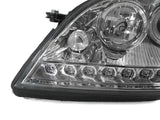 2006-2008 Mercedes W164 ML-Class Chrome Projector Headlights w/ LED Strip
