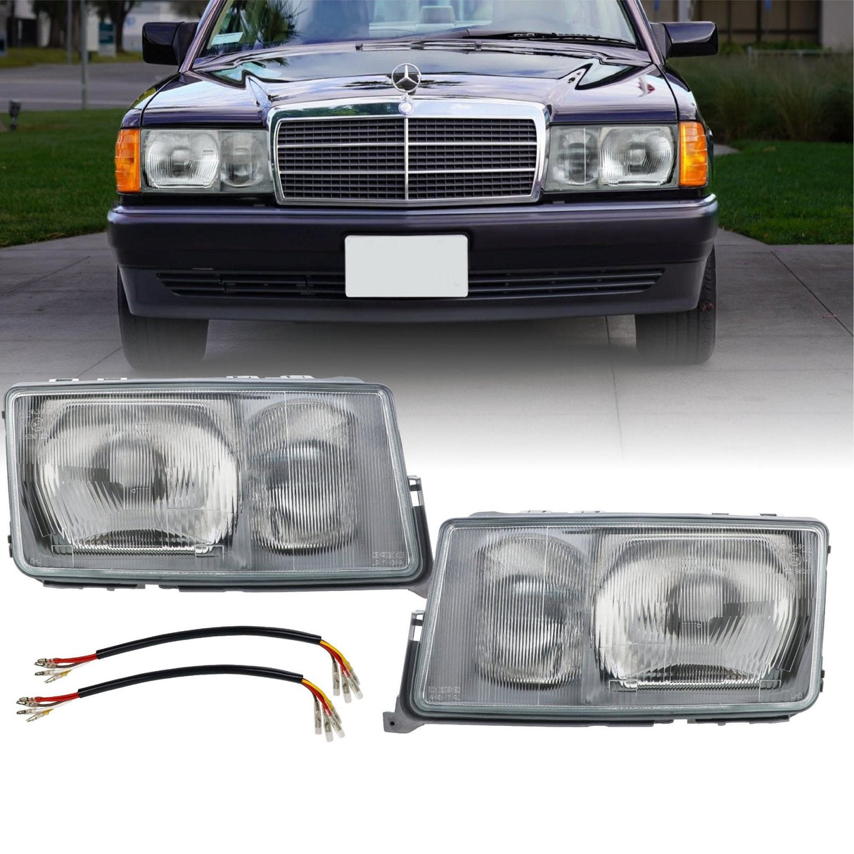 1984-94 Mercedes W201 190d/190e European Look Headlights