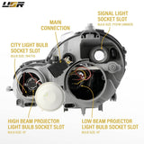 2001-2005 Mercedes W203 2d Coupe Chrome Projector Headlight