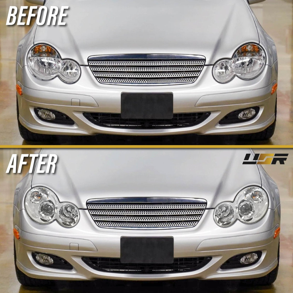 2001-2005 Mercedes W203 2d Coupe Chrome Projector Headlight
