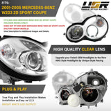 2001-2005 Mercedes W203 2d Coupe Chrome Projector Headlight