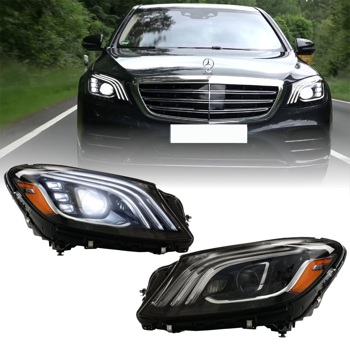 2014-2017 Mercedes W222 S Class Depo Facelift Style Full LED Headlights