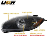 2006-2009 Mitsubishi Eclipse Black Housing Headlights