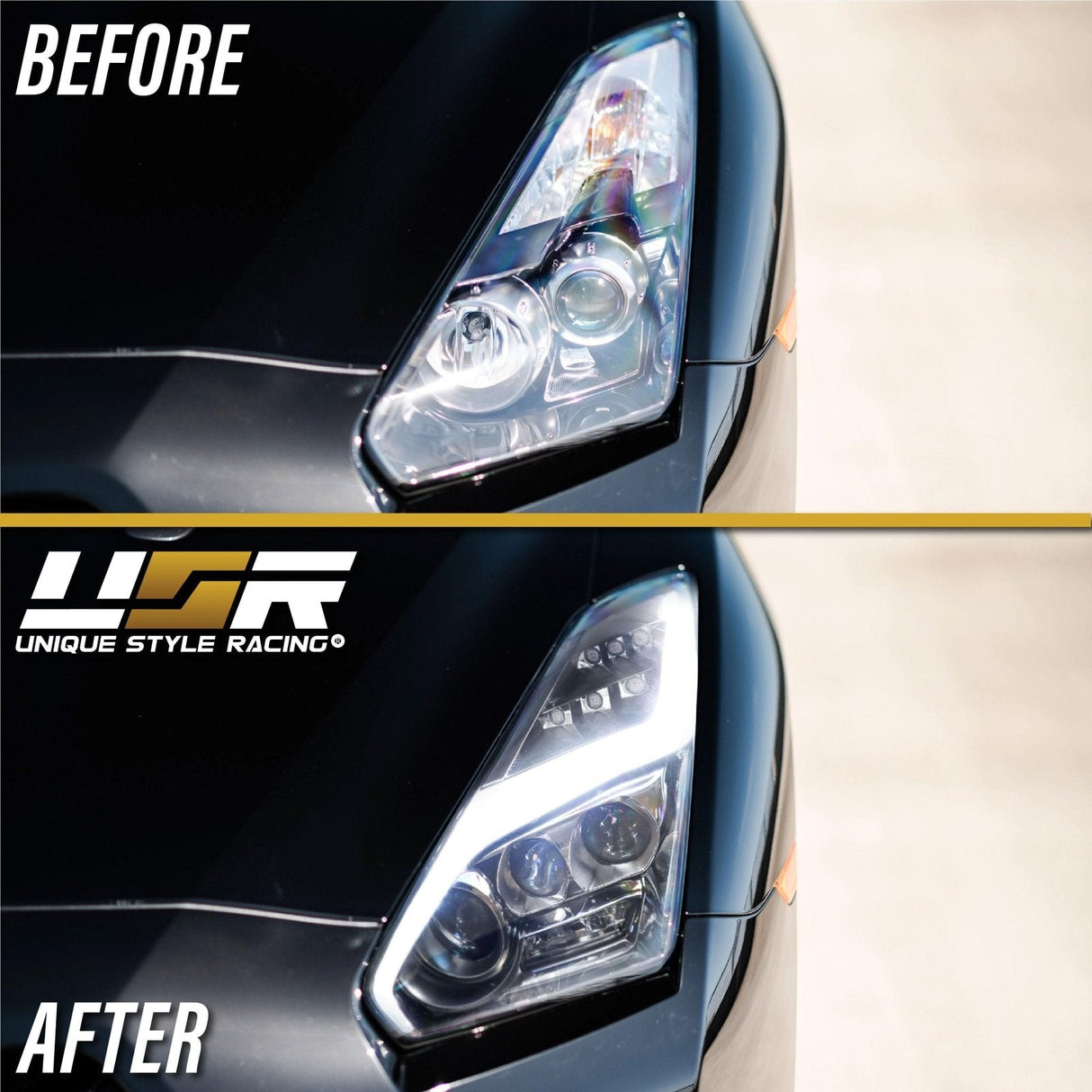 2009-2014 Nissan GT-R Facelift Style Full LED Headlights