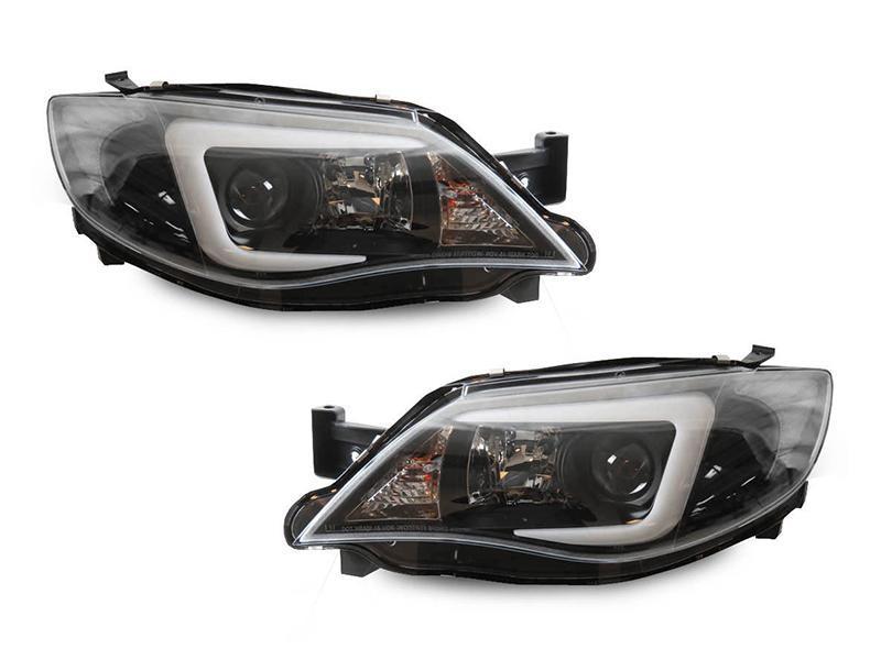 2008-2014 Subaru Impreza WRX LED Light Bar Headlights - Clear Corner