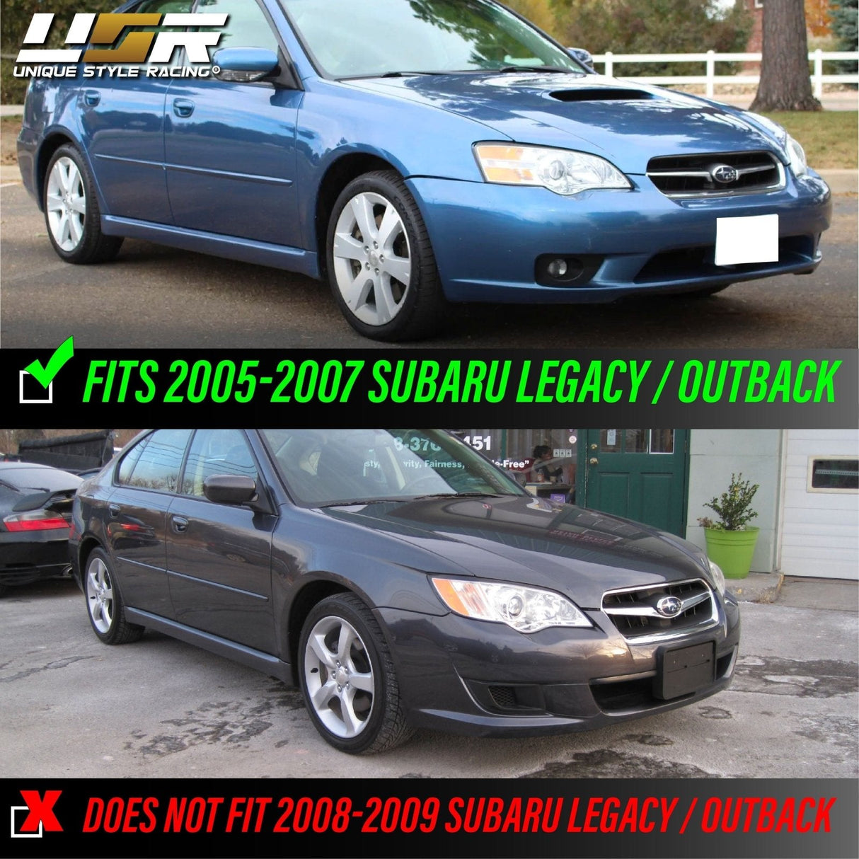 2005-2007 Subaru Legacy Clear Black Projector Headlight