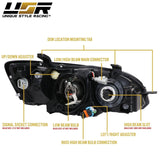 2005-2007 Subaru Legacy Clear Black Projector Headlight