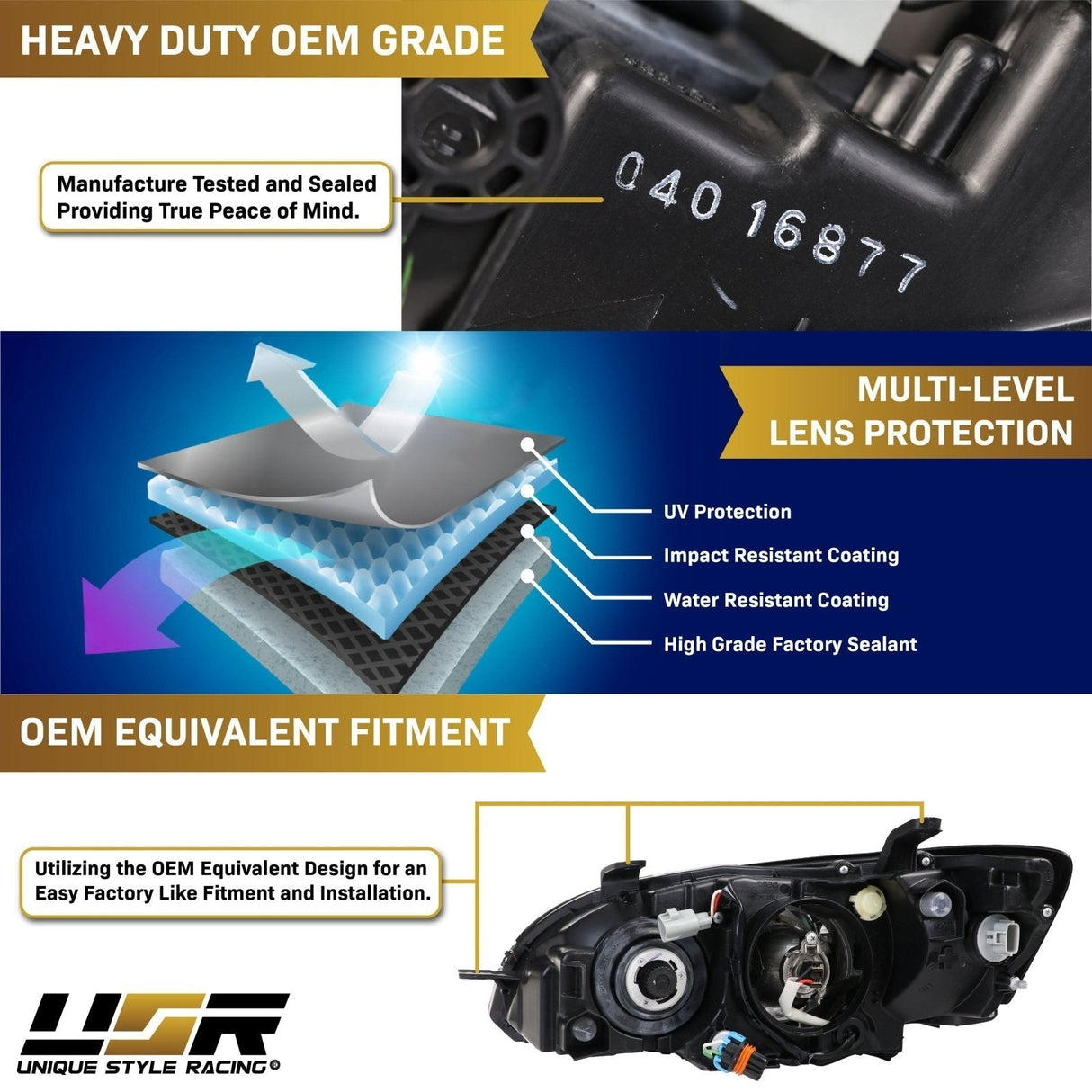 2005-2007 Subaru Legacy Clear Black Projector Headlight