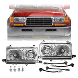 1991-1997 Toyota Land Cruiser FJ80 Crystal Chrome Headlights with Wiring