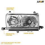 1991-1997 Toyota Land Cruiser FJ80 Crystal Chrome Headlights with Wiring