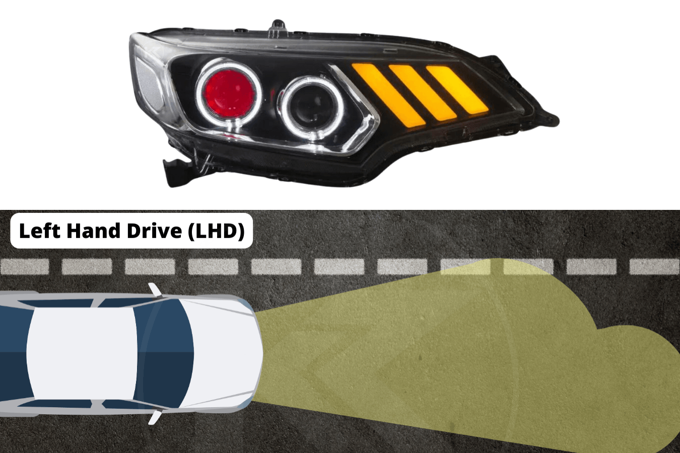Honda Fit/Jazz 3rd Gen(GK/GH/GP) Black Demon Eyes Dual Beam Projector [Mustang Style] Headlights (2015 - 2020) - K2 Industries