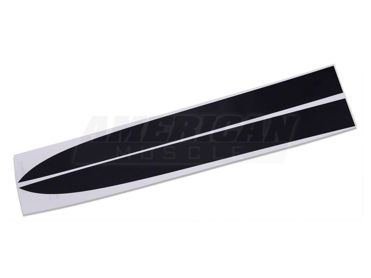 SEC10 Hood Accent Decal; Gloss Black (10-12 Mustang GT, V6)