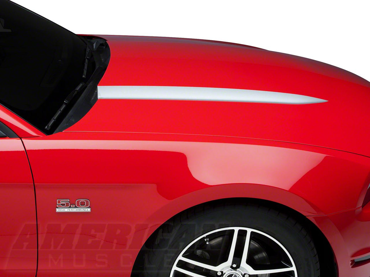 SEC10 Hood Accent Decal; Silver (10-12 Mustang GT, V6)