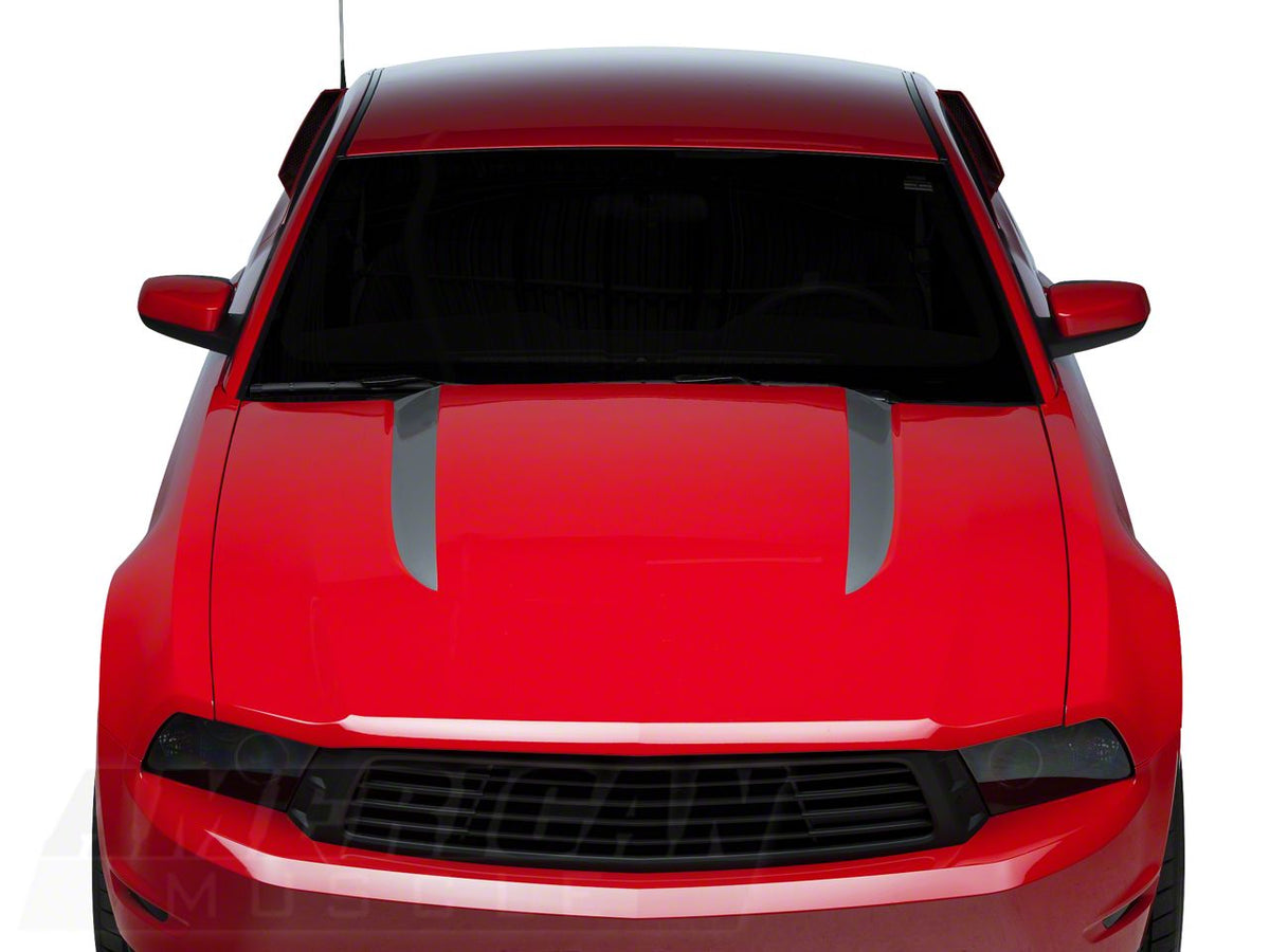 SEC10 Hood Accent Decal; Silver (10-12 Mustang GT, V6)