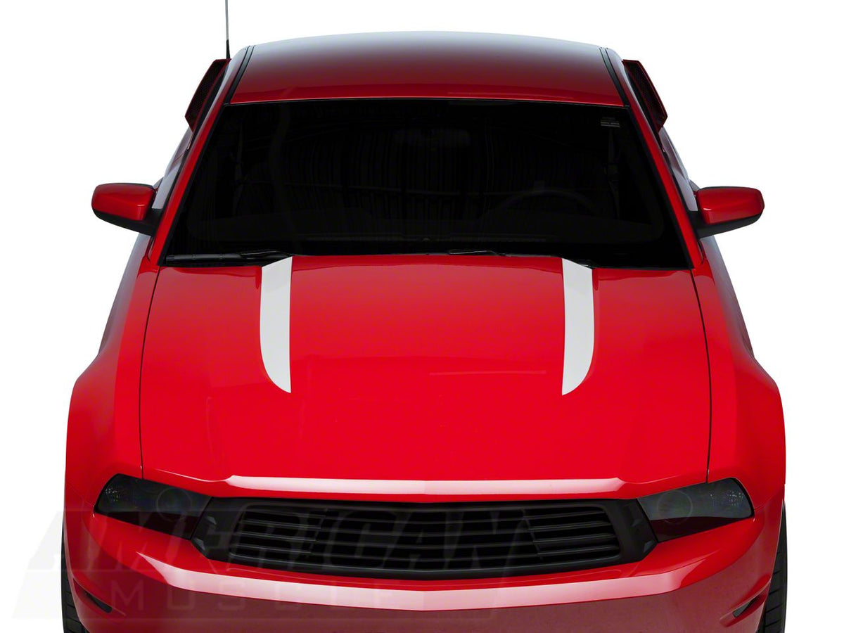 SEC10 Hood Accent Decal; White (10-12 Mustang GT, V6)