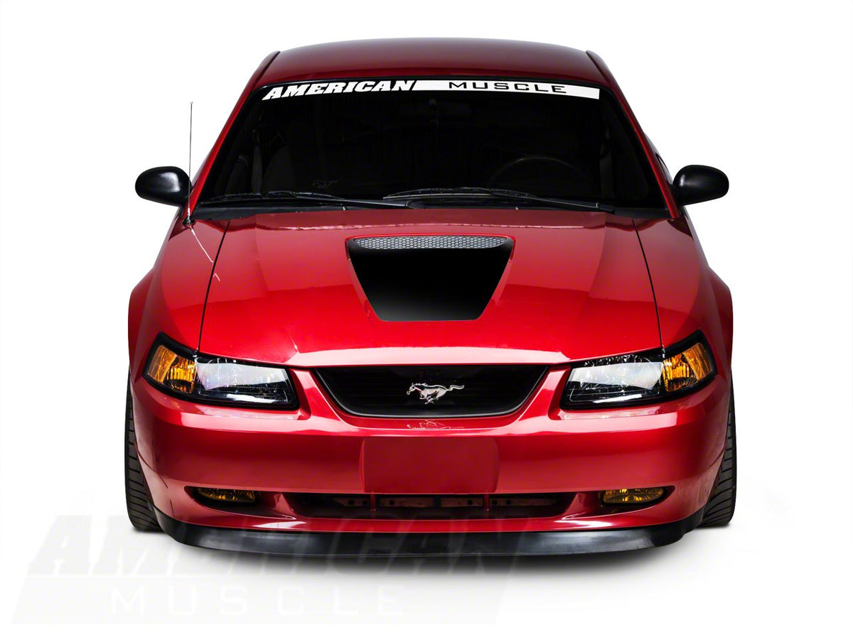 SEC10 Hood Accent Decal; Gloss Black (99-04 Mustang GT; 99-02 Mustang V6)