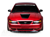 SEC10 Hood Accent Decal; Gloss Black (99-04 Mustang GT; 99-02 Mustang V6)