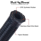 Black Fuel Hose Oil Fuel Gas Line AN6-AN8-AN10 Nylon Braided / BUILD YOUR OWN