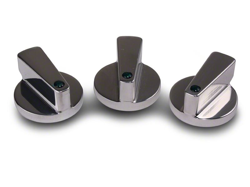 Speedform Modern Billet A/C Knobs; Polished (94-04 Mustang)