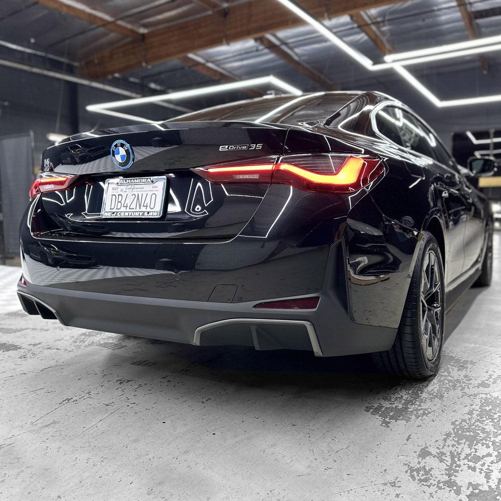 2021-2024 BMW i4 e35 e40 m50 Rear Bumper Reflector Pre-Cut Overlay SMOKE BLACKOUT