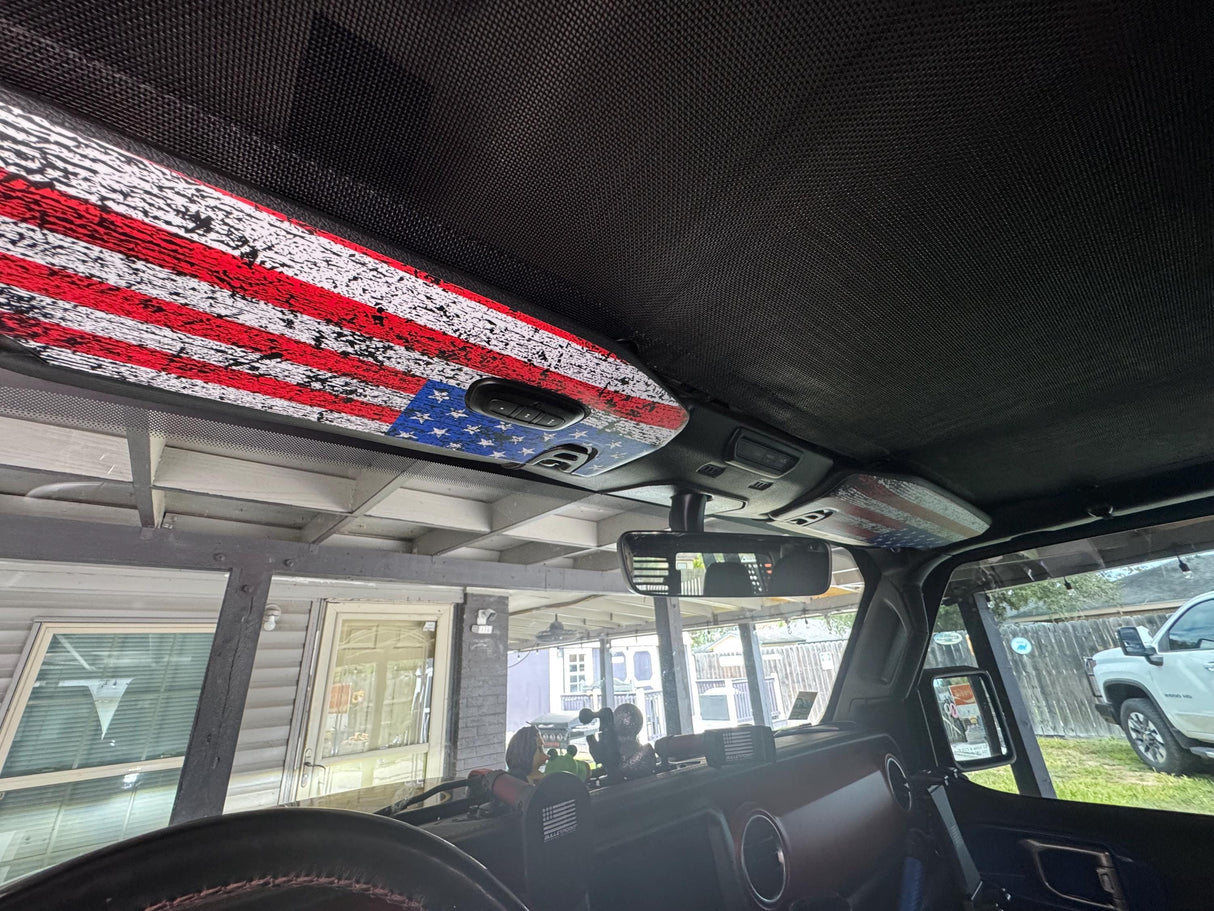 Freedom Series Sun Visor Overlays (Printed Series) - 2018+ Jeep Wrangler JL / Jeep Gladiator JT