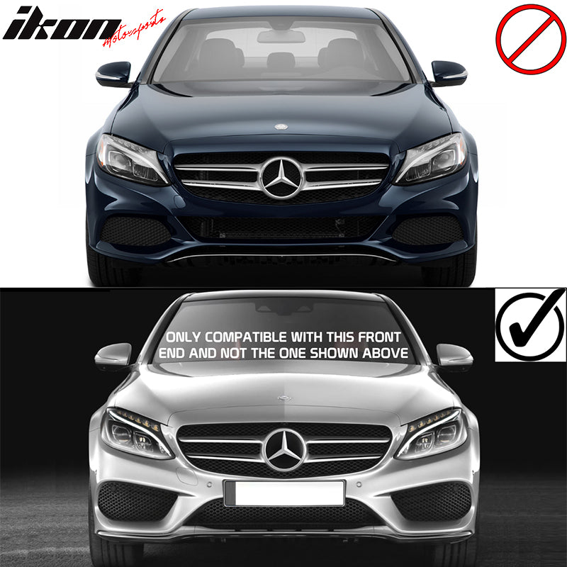 2015-2018 Benz W205 Sport DP Style Unpainted Black Front Bumper Lip PU