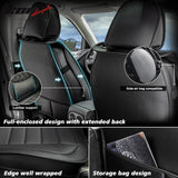 Universal PU Leather Car Seat Cover w/ Lumbar 04B Style Full Set