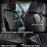 2009-2025 Ford F150 Crew Cab PU Leather Car Seat Cover w/ Pocket