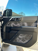 Topo Front Interior Upper Door Card Insert Overlays (Printed Series) - 2021+ Bronco 4 Door