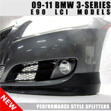 2009-2012 BMW E90 3 Series 328i 335i Front Bumper Lip PP 2PC