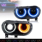 2008-2014 Dodge Challenger RGB Color Change OEM Replica Headlights Projector LED Lights
