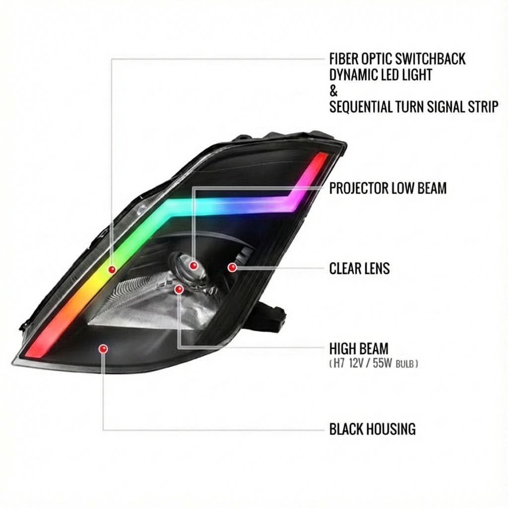 NTXGLOW RGB headlights (2003 - 2005 nissan 350z) – K2 Industries
