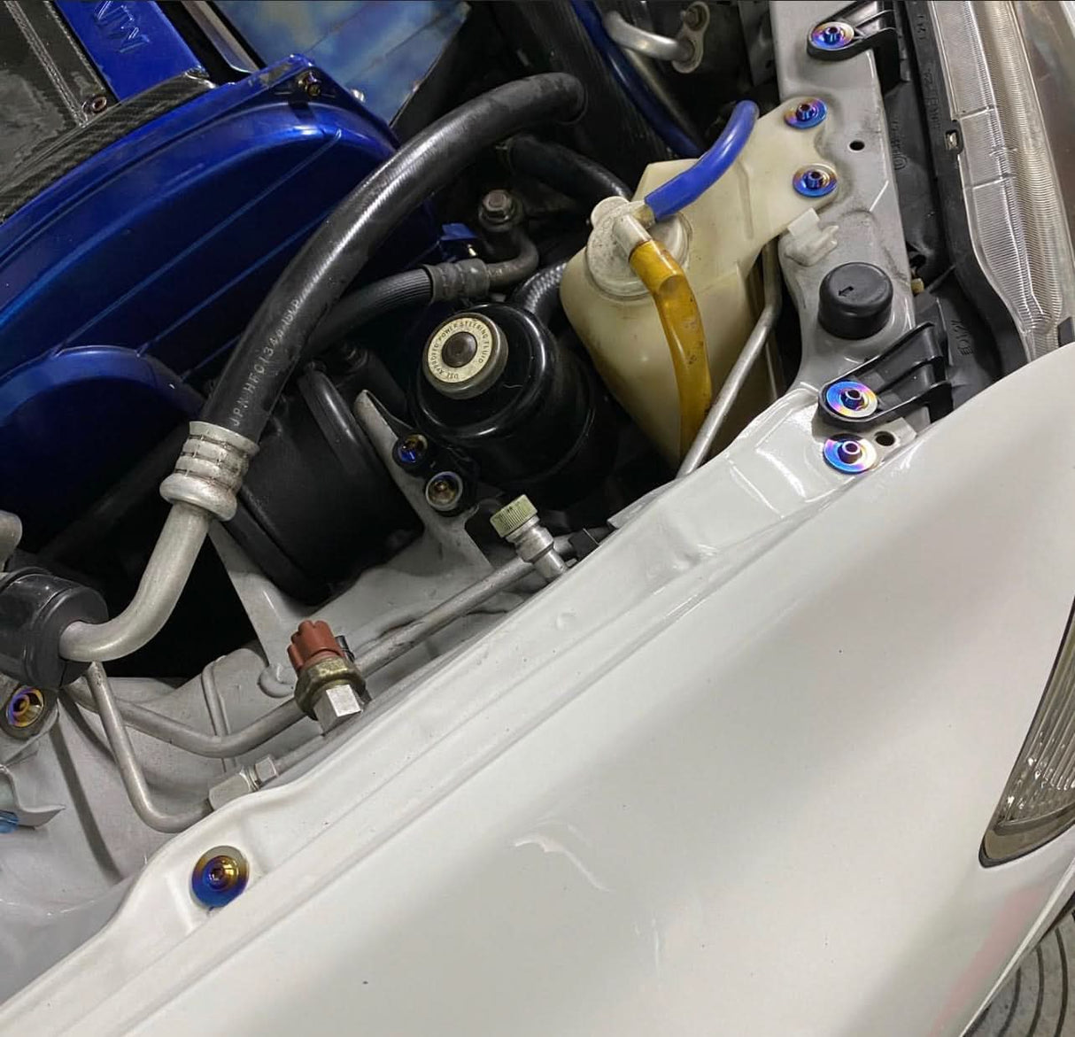 JDC Titanium Engine Bay Dress-Up Hardware Kit | Mitsubishi Evo 8/9