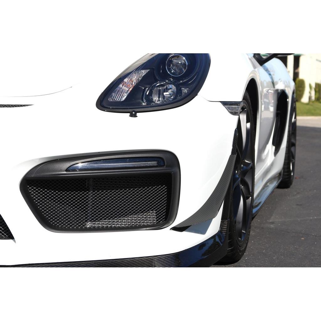 Porsche 981 Cayman GT4 Carbon Fiber Front Bumper Canards 2015-2016