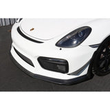 Porsche 981 Cayman GT4 Carbon Fiber Front Bumper Canards 2015-2016