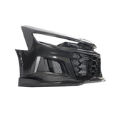 2019-2025 Chevy Camaro SS RS LT Black Panther ZL1 1LE 1PC Full Gloss Carbon Fiber Track Package Front Bumper Conversion for RS Headlights