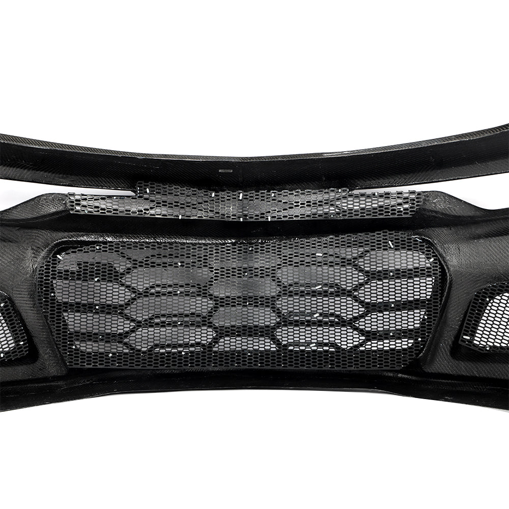 2019-2025 Chevy Camaro SS RS LT Black Panther ZL1 1LE 1PC Full Gloss Carbon Fiber Track Package Front Bumper Conversion for RS Headlights