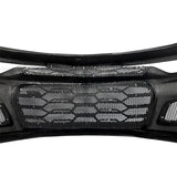 2019-2025 Chevy Camaro SS RS LT Black Panther ZL1 1LE 1PC Full Gloss Carbon Fiber Track Package Front Bumper Conversion for RS Headlights