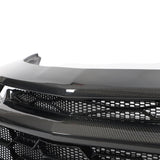 2019-2025 Chevy Camaro SS RS LT Black Panther ZL1 1LE 1PC Full Gloss Carbon Fiber Track Package Front Bumper Conversion for RS Headlights