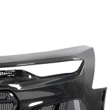 2019-2025 Chevy Camaro SS RS LT Black Panther ZL1 1LE 1PC Full Gloss Carbon Fiber Track Package Front Bumper Conversion for RS Headlights