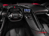 C8 Corvette Real Carbon Fiber Dash Chrome Trim Cover Kit | Interior Upgrade (2020–2025)